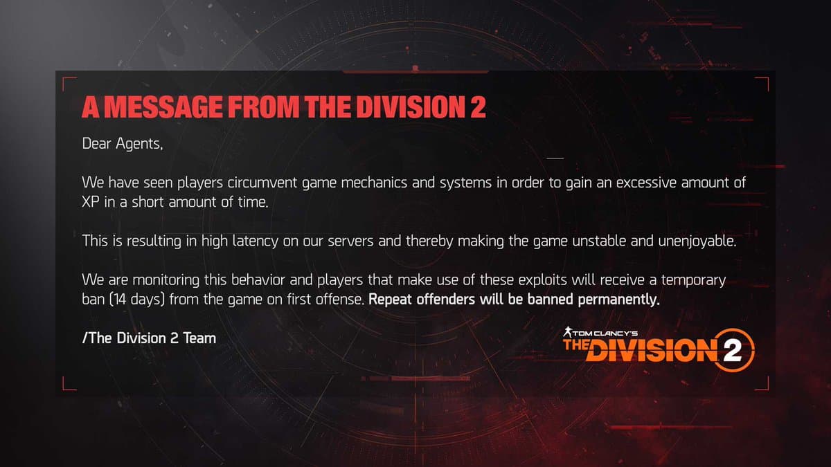 Ubisoft пригрозила игрокам Division 2