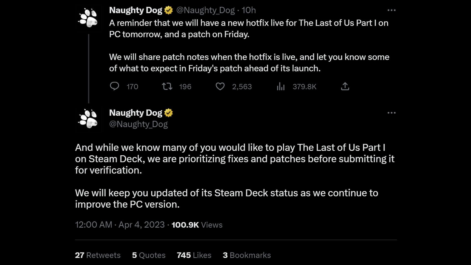 The Last Of Us не поддерживается на Steam Deck