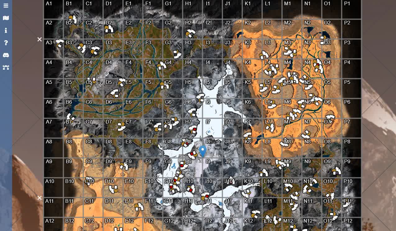 Интерактивная карта мира Icarus с пещерами