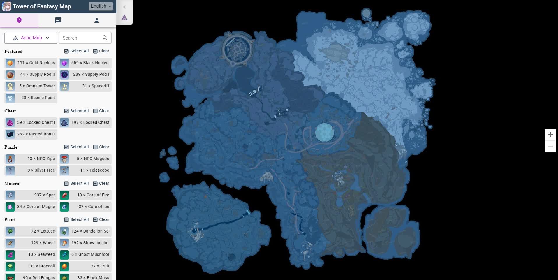 Интерактивная карта Tower of Fantasy — гайд по карте