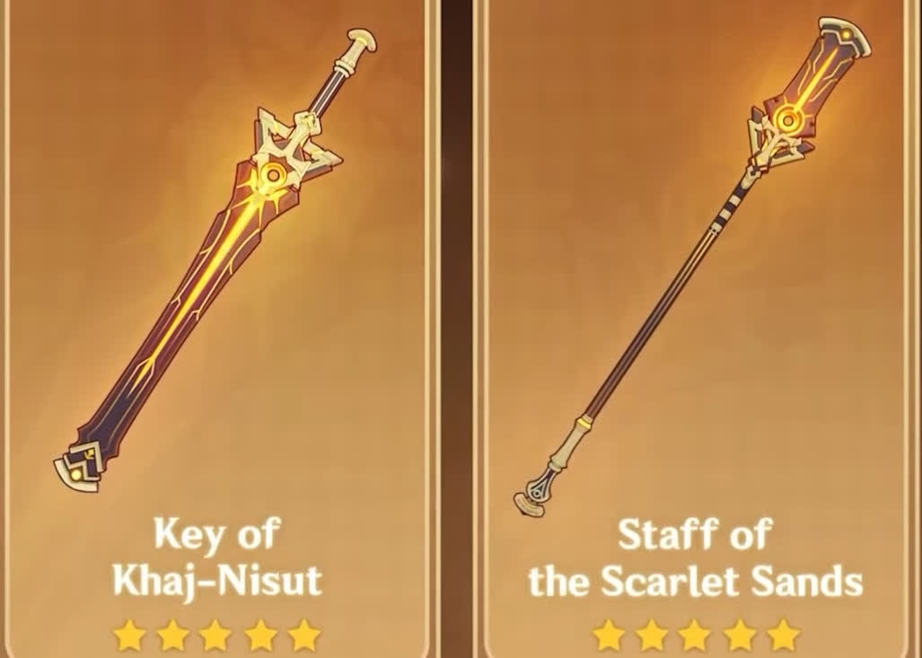 Новое оружие в Genshin Impact 3.1 - пятизвездочные меч и посох