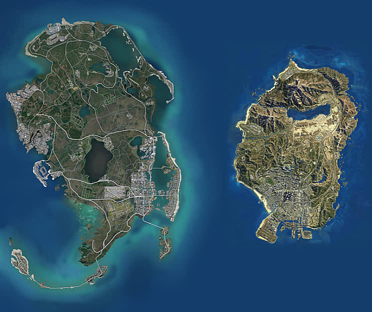 Карта Grand Theft Auto 6 — слухи, сливы, какой размер, города и районы