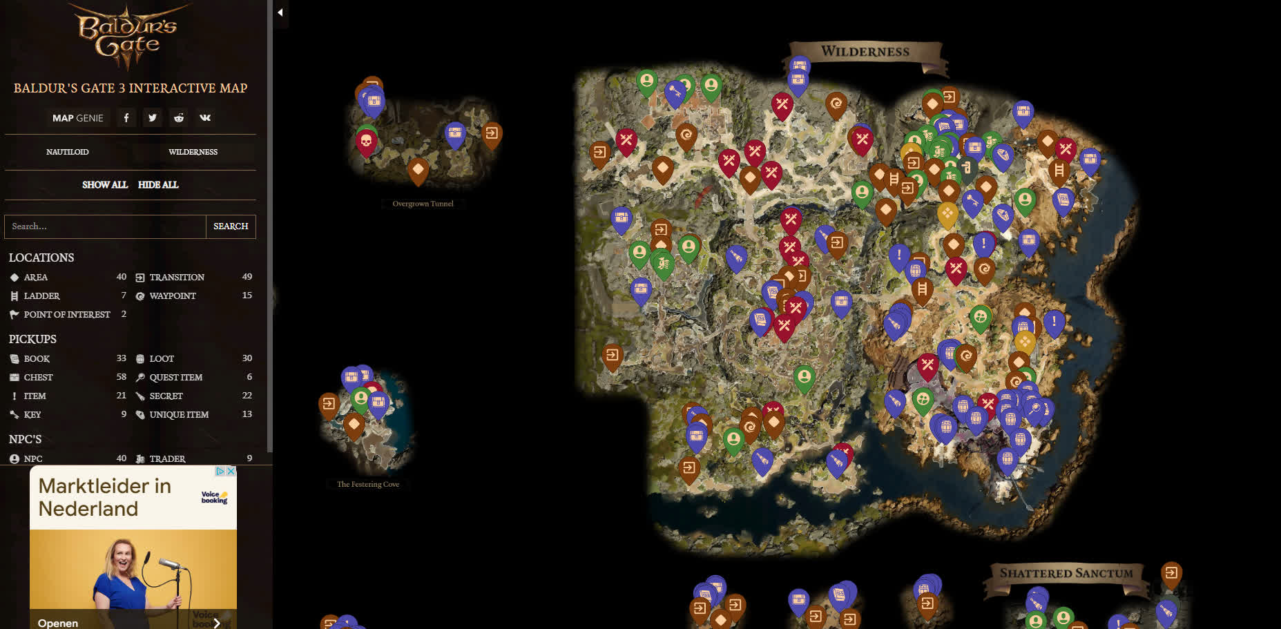 Интерактивная карта Baldur’s Gate 3