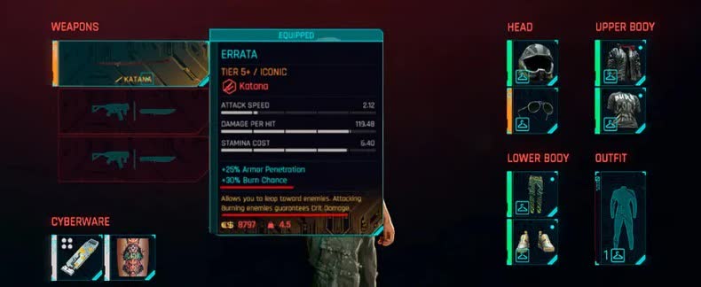 Errata (Термальная катана) в Cyberpunk 2077 2.0 — как получить