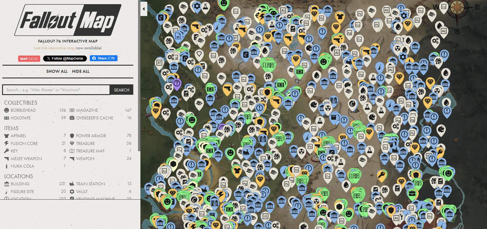 Интерактивная карта Fallout 76 — карта мира, инструкция