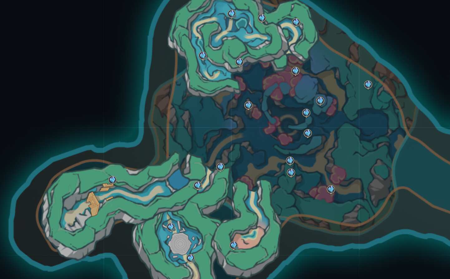 Все гидрокулы в Море древности в Ремурии в Genshin Impact — карта