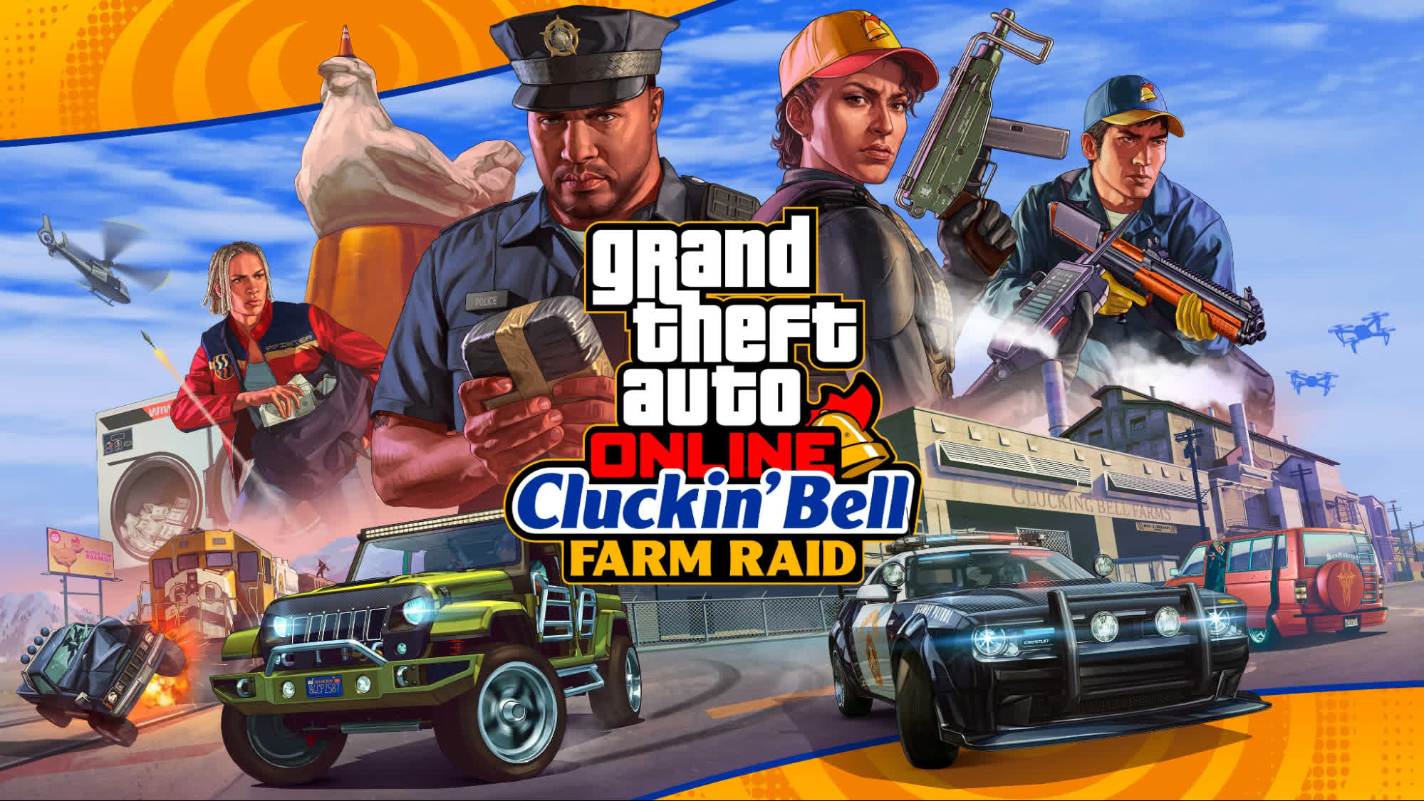 Все оружие и снаряжение в Налете на Cluckin Bell в GTA 5
