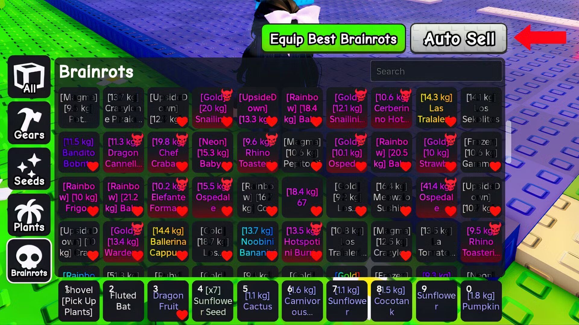 Авто-сейл в Roblox Plants vs Brainrots