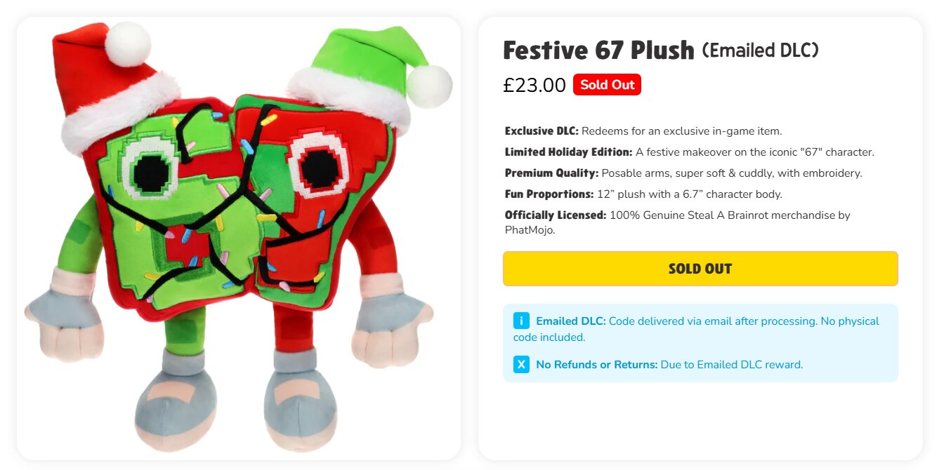 Праздничный 67 в Steal a Brainrot: как получить