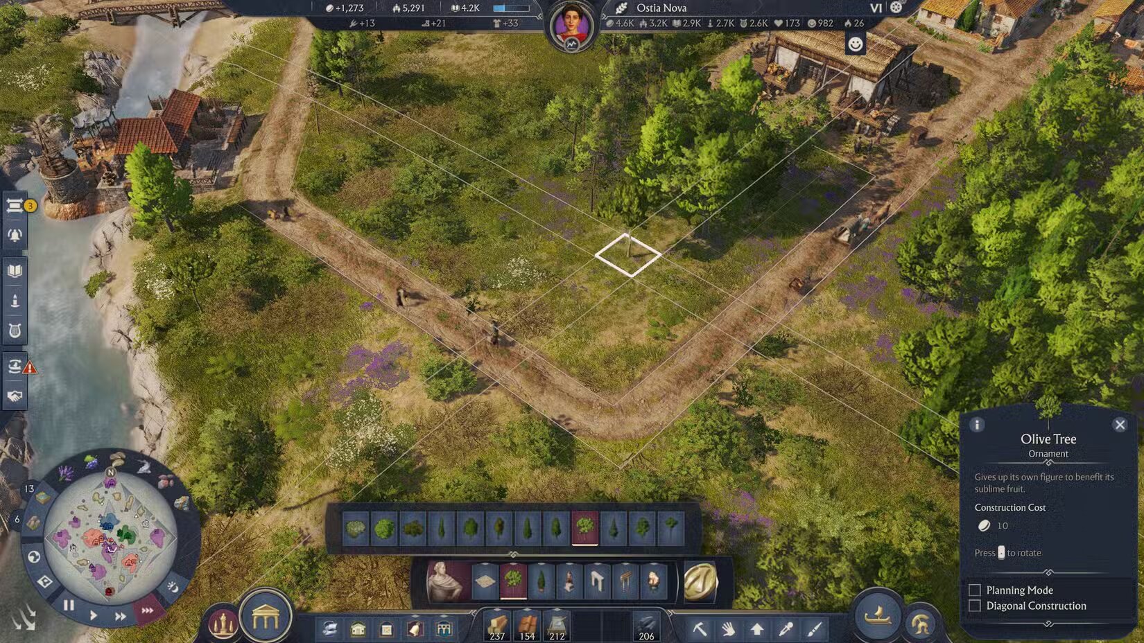 Деревья в Anno 117 Pax Romana: как сажать и выращивать