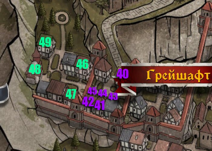 Все торговцы, ремесленники и другие NPC на карте Грейшафта в Of Ash and Steel