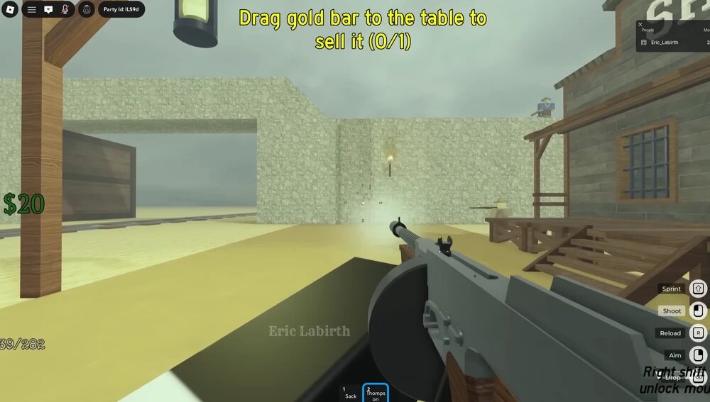 Как получить пистолет пулемет Томпсона в Roblox Dead Rails