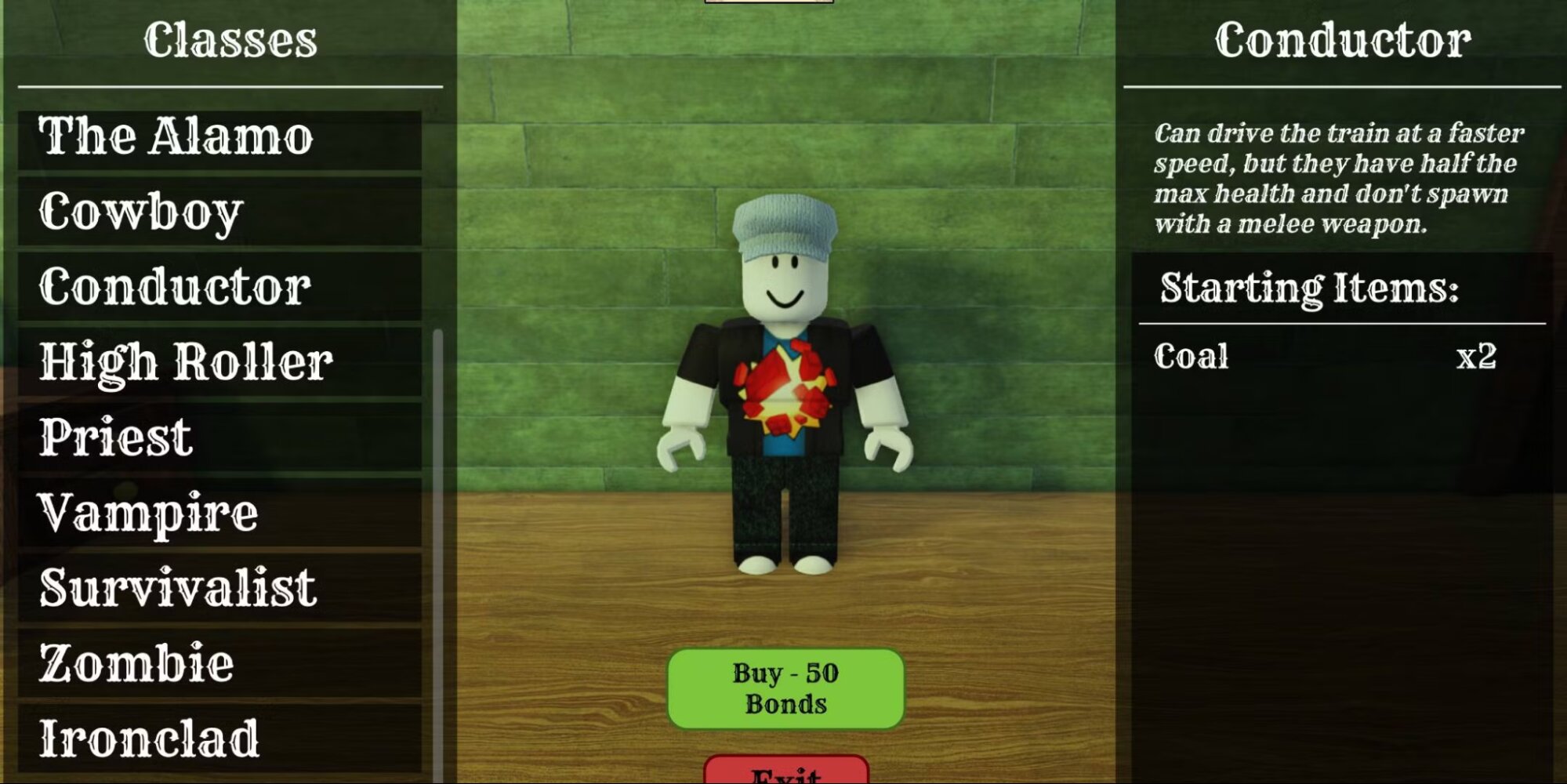 Все про класс Кондуктора (Проводника) в Roblox Dead Rails
