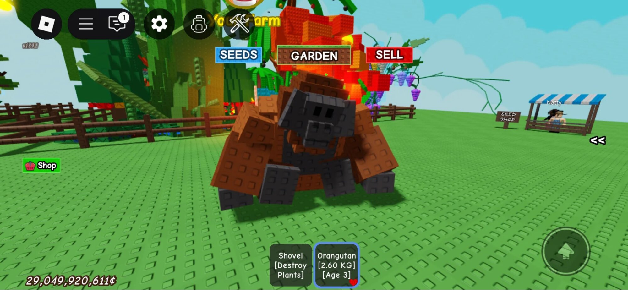Все про орангутанга в Roblox Grow a Garden: что делает и как получить