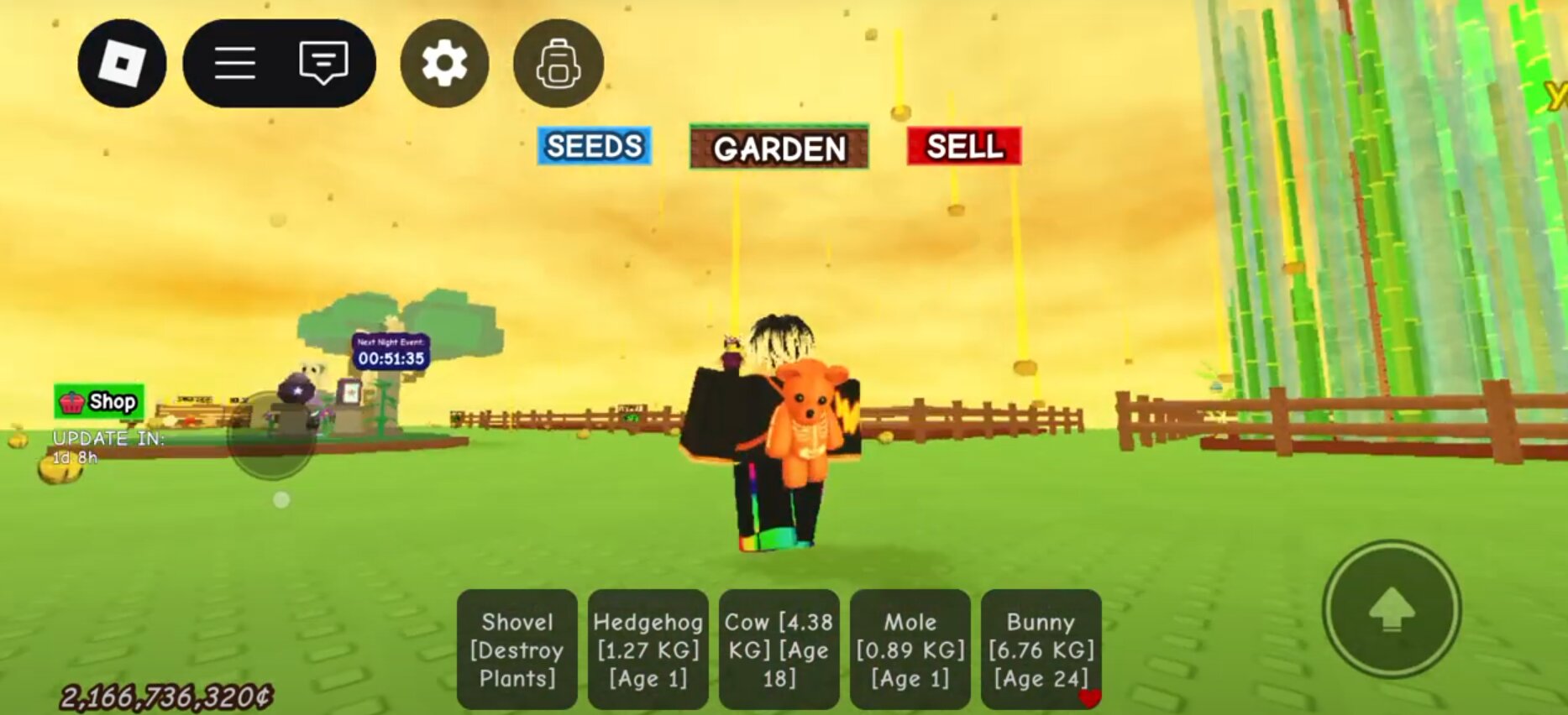 Вся погода в Roblox Grow a Garden — дождь, гроза, мороз, ночь, метеоритный дождь, дискотека