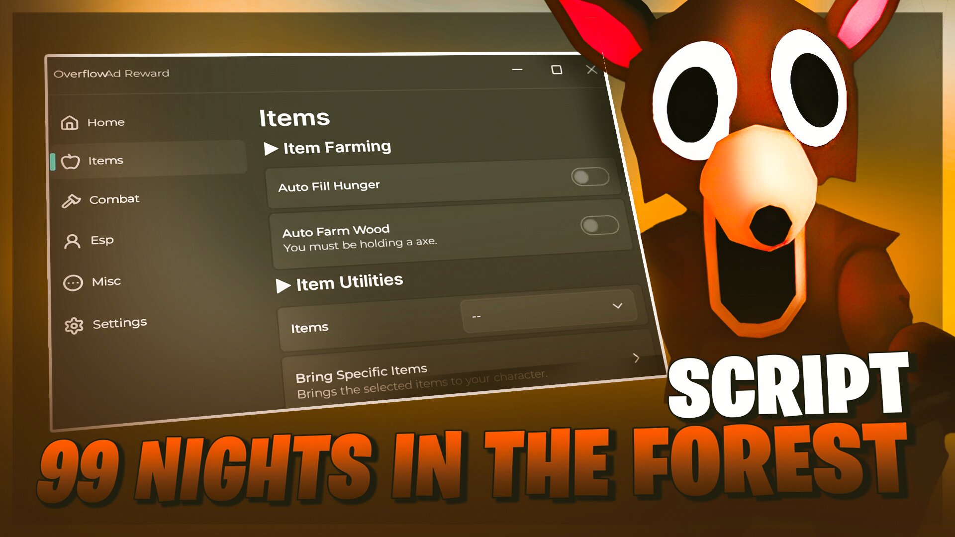 Скачать скрипт (чит) для Roblox 99 Nights in The Forest