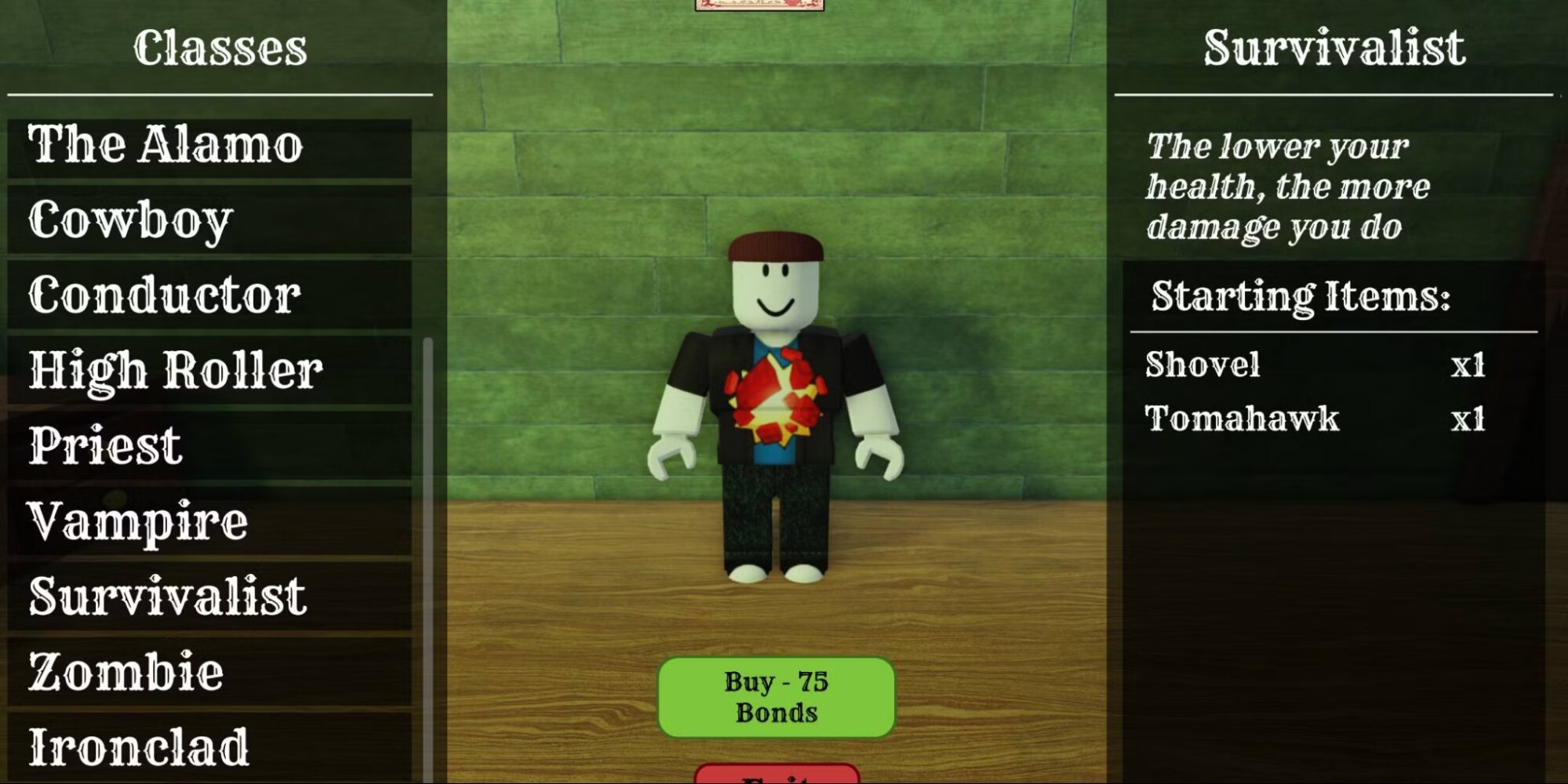 Все про класс Выживальщик в Roblox Dead Rails