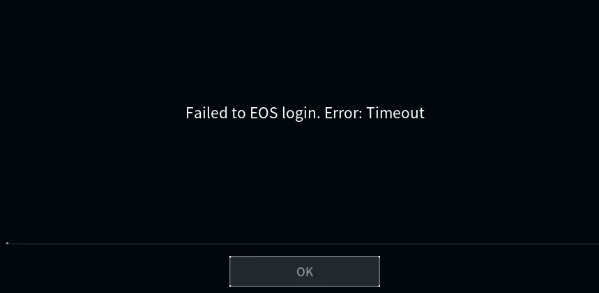 Failed to EOS login. Error Timeout palworld