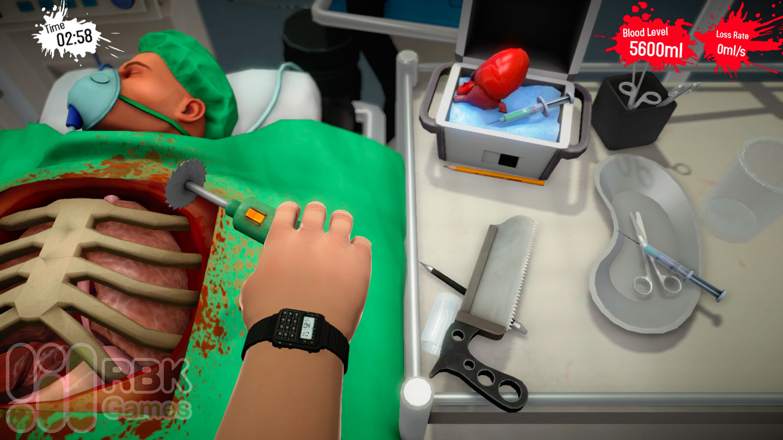 подготовка к трансплантации в Surgeon Simulator 2013