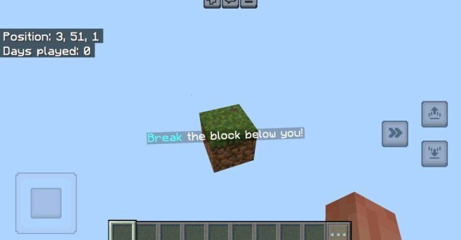 Карта выживание на 1 блоке для Minecraft Bedrock