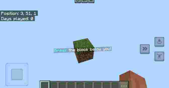 Карта выживание на 1 блоке для Minecraft Bedrock