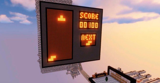 В Minecraft создали полноценную редстоун-версию Тетриса