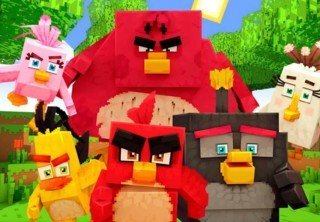 Minecraft получил DLC Angry Birds с птицами, свиньями и рогатками