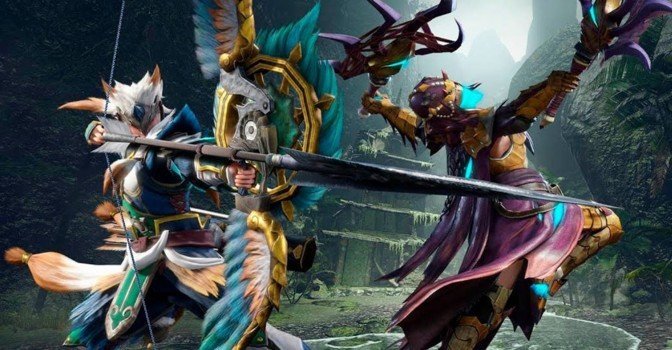 В новых роликах Monster Hunter Rise показали парные клинки и лук