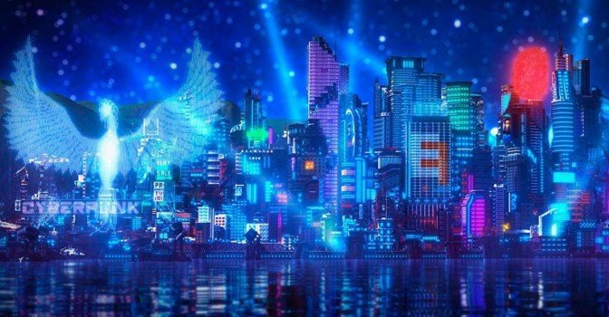 В Minecraft игроки построили город в стиле Cyberpunk 2077