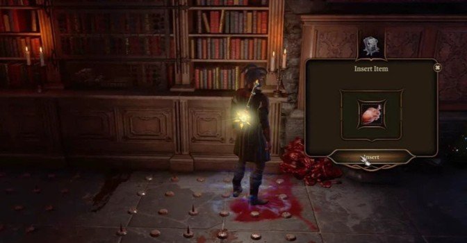 Головоломка Бальтазара с торчащей книгой в Baldur’s Gate 3